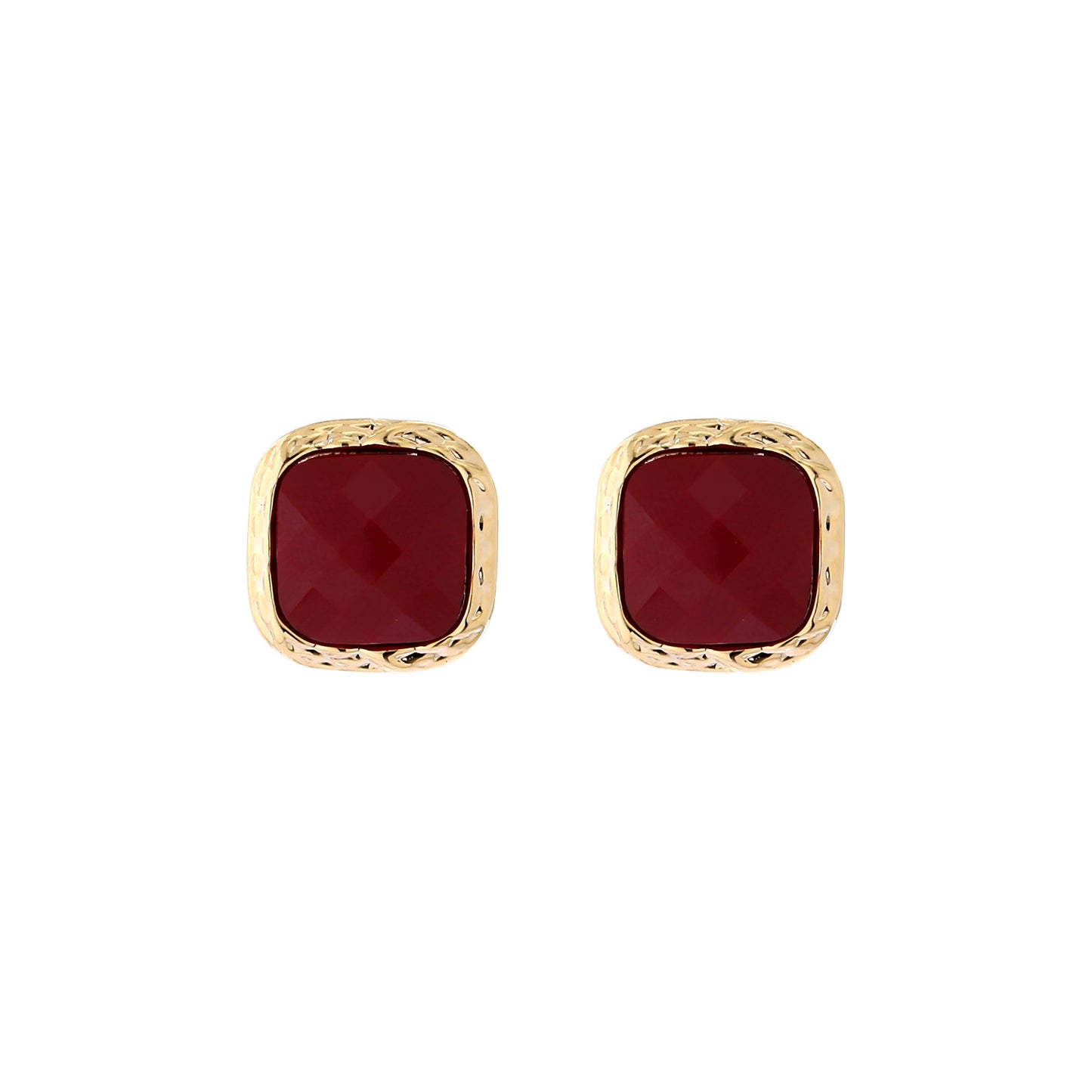 wine red Simple Artistic Sterling Silver Earrings Resin Fashion Earrings Niche High-end Jewelry Earrings 925 Silver Pin