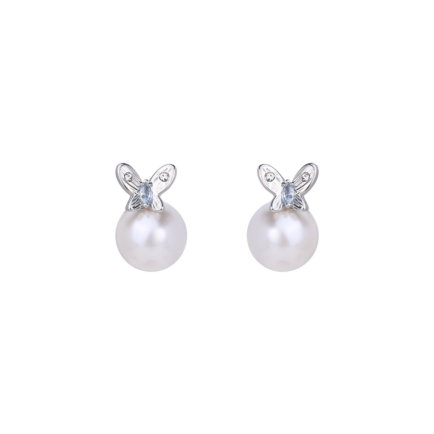 French Romantic Super Fairy Texture Butterfly Pearl Earrings Fashionable Elegant Earrings 925 Sterling Silver Needle Earrings High-End