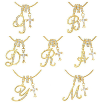 Dopamine Girl Cross-Border Independent Station Tk Popular 26 Letter Necklace Stainless Steel Chain 22K Real Gold Plated