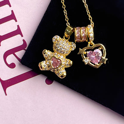 2025 New Hot-Selling Sweet Bear Necklace with High Color Retention, Super Cute and Super Shiny