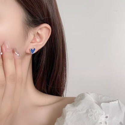 Klein blue love earrings 925 sterling silver fashion commuter earrings niche high-end earrings female temperament summer