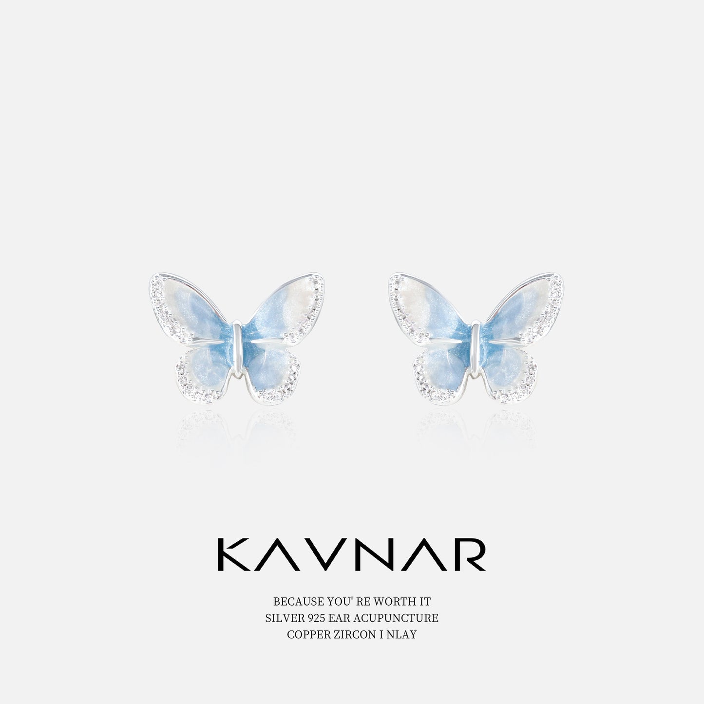 Butterfly Earrings with Glitter Gradient Color, Fashionable and Elegant 925 Sterling Silver Needle Earrings, Light Luxury High-End