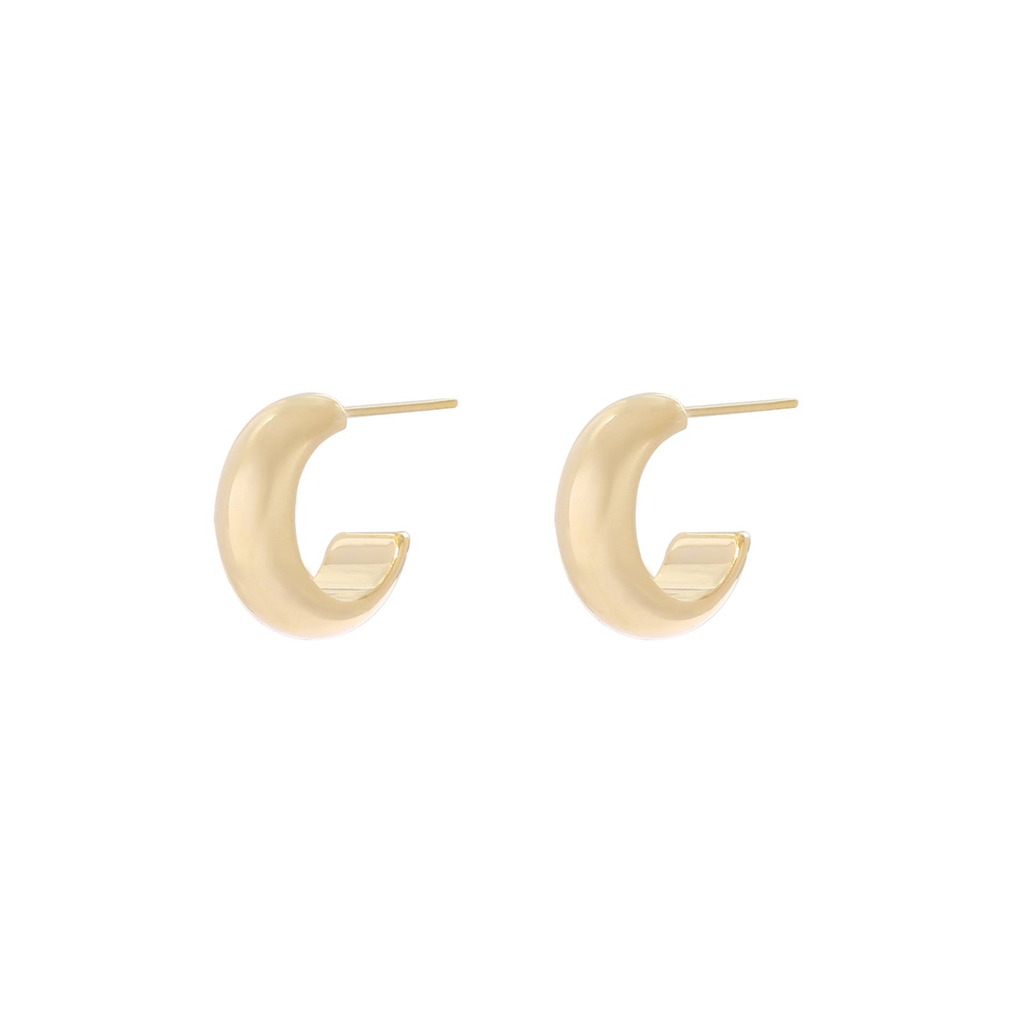 Simple Bright Face C European and American Ins Sterling Silver Earrings Women's Earrings Light Luxury High-end Summer S925 Silver Pin Earrings