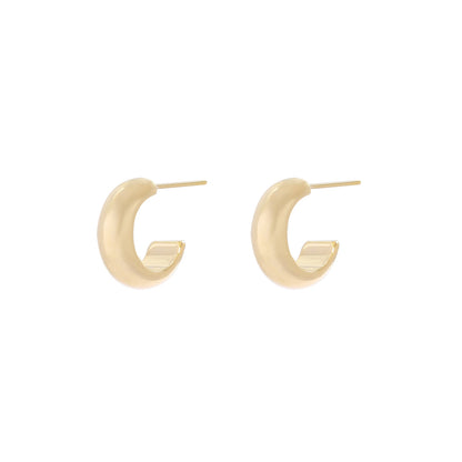 Simple Bright Face C European and American Ins Sterling Silver Earrings Women's Earrings Light Luxury High-end Summer S925 Silver Pin Earrings