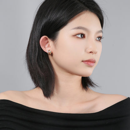 Simple and Exquisite C- ring Pearl Gentle Earrings 925 Silver Needle Fashion Elegant Earrings Niche High-end Earrings for Women