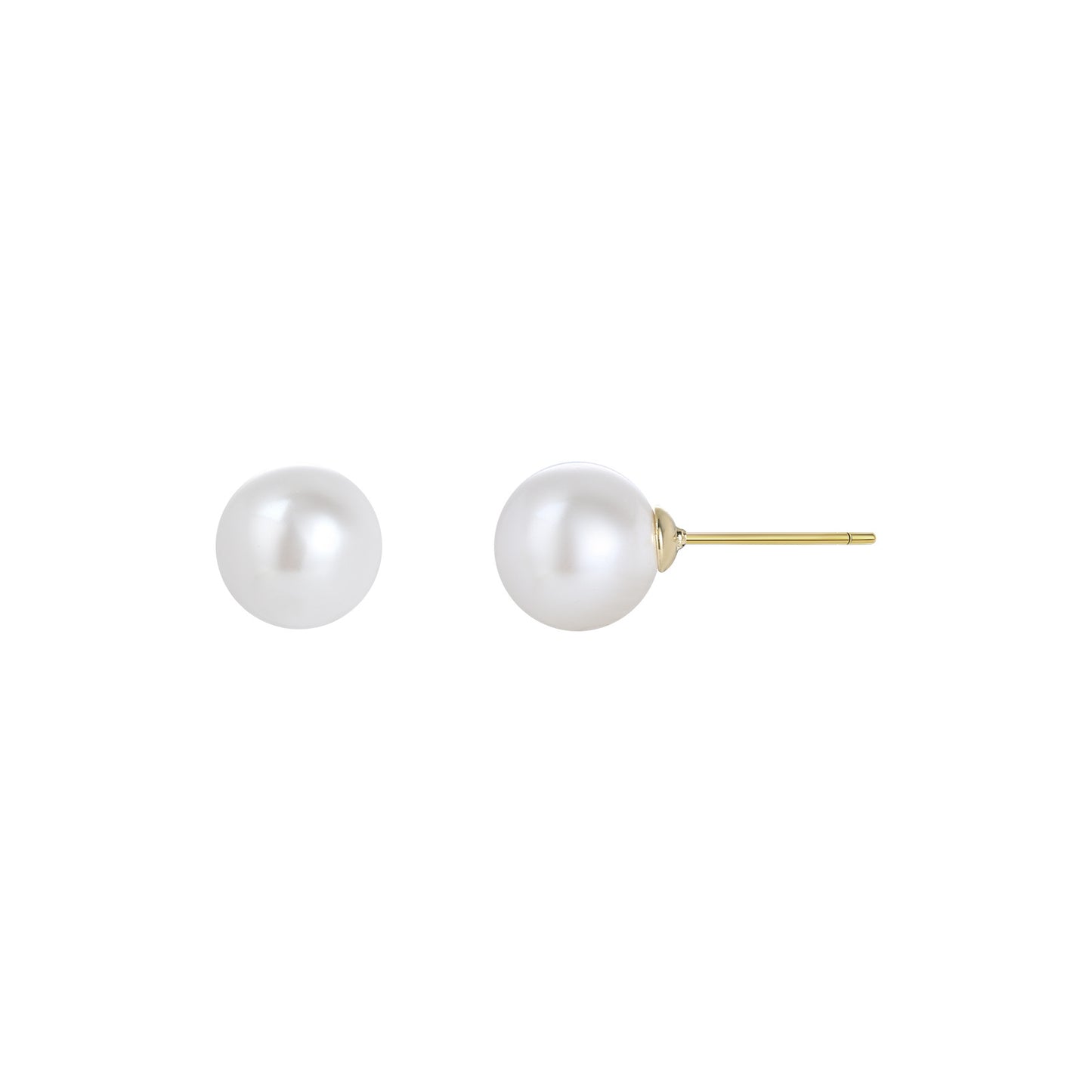 Minimalist Style 10mm Pearl Simple Earrings Fashionable Elegant Earrings 925 Sterling Silver Needle Earrings Accessible Luxury High-End Women