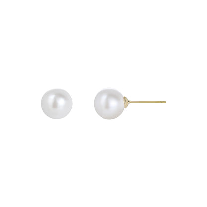 Minimalist Style 10mm Pearl Simple Earrings Fashionable Elegant Earrings 925 Sterling Silver Needle Earrings Accessible Luxury High-End Women