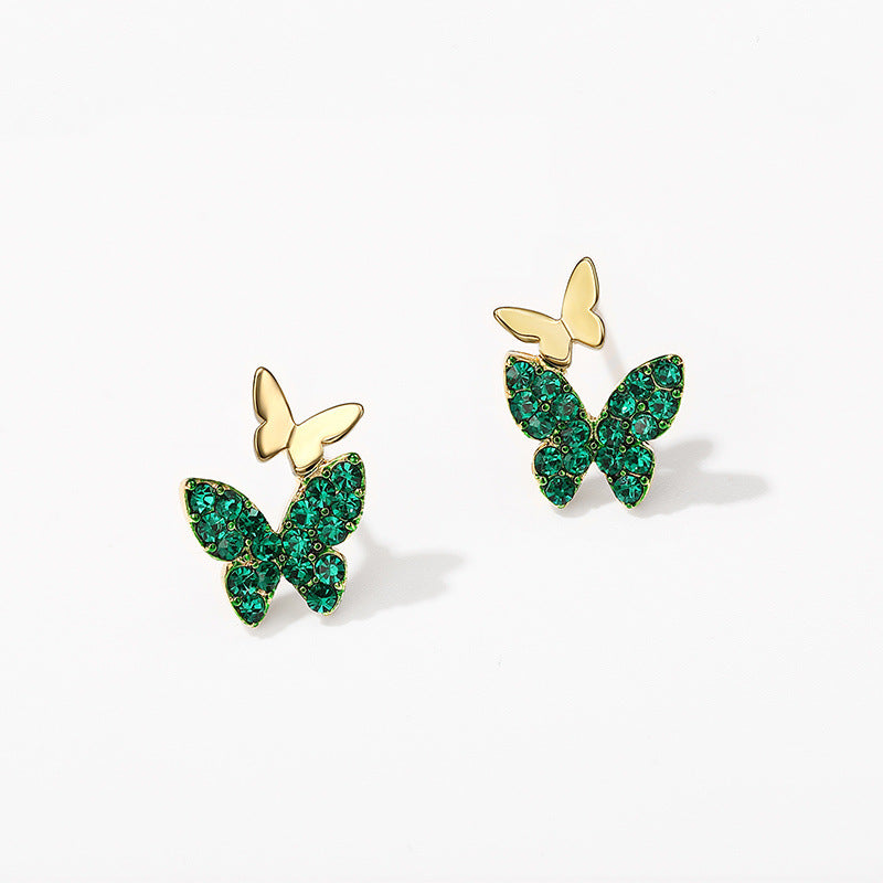 New Trendy Colorful Butterfly Earrings Summer Art Earrings Women's Small Simple Earrings Niche Design Versatile