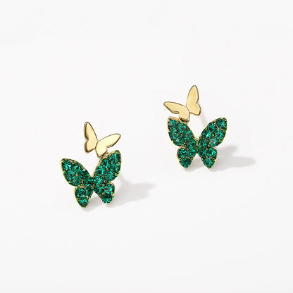 New Trendy Colorful Butterfly Earrings Summer Art Earrings Women's Small Simple Earrings Niche Design Versatile