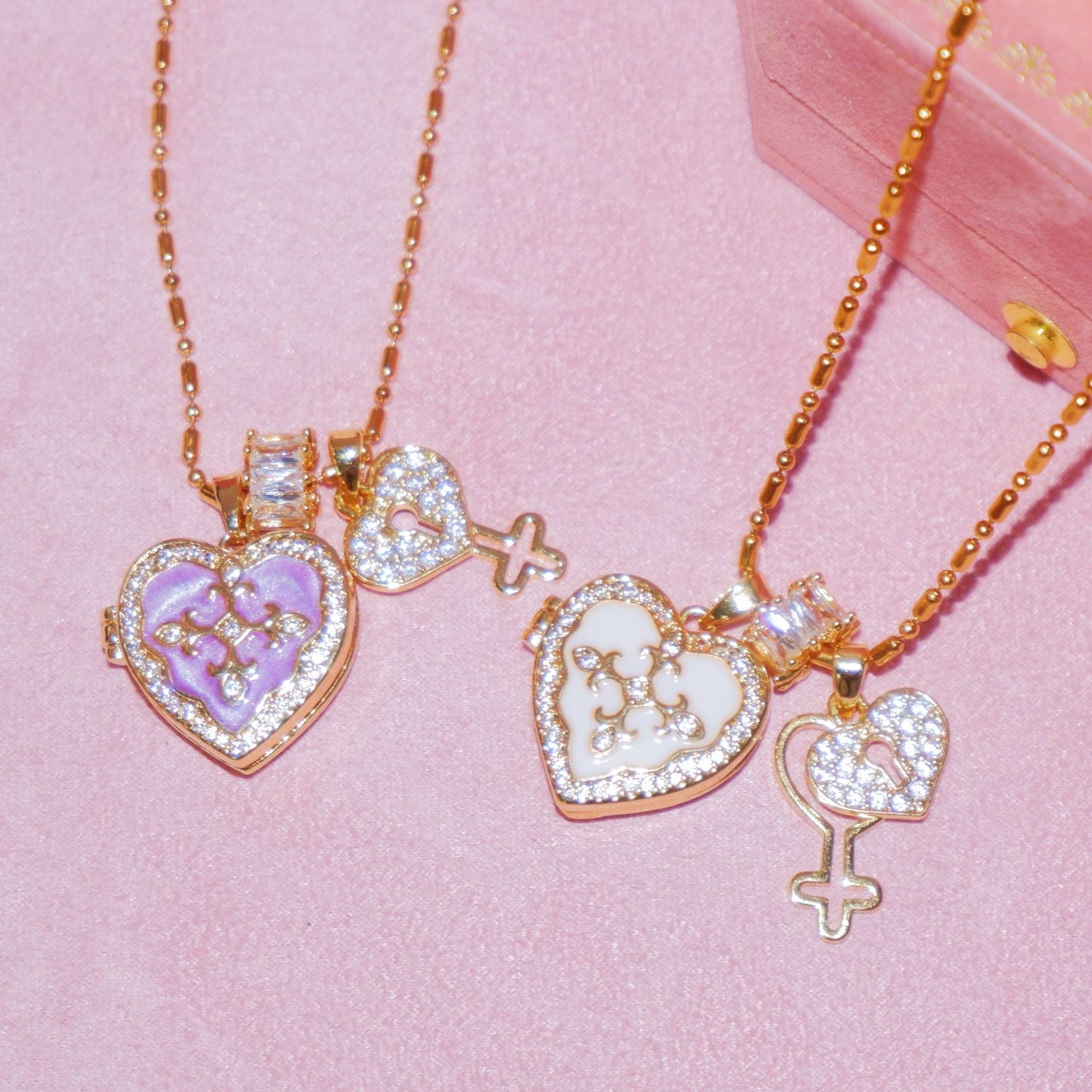 Cross-Border Photo Necklace Tiktok Style Forever ~ Heart-Shaped Colorful Key Photo Album Necklace Best Friend Gift
