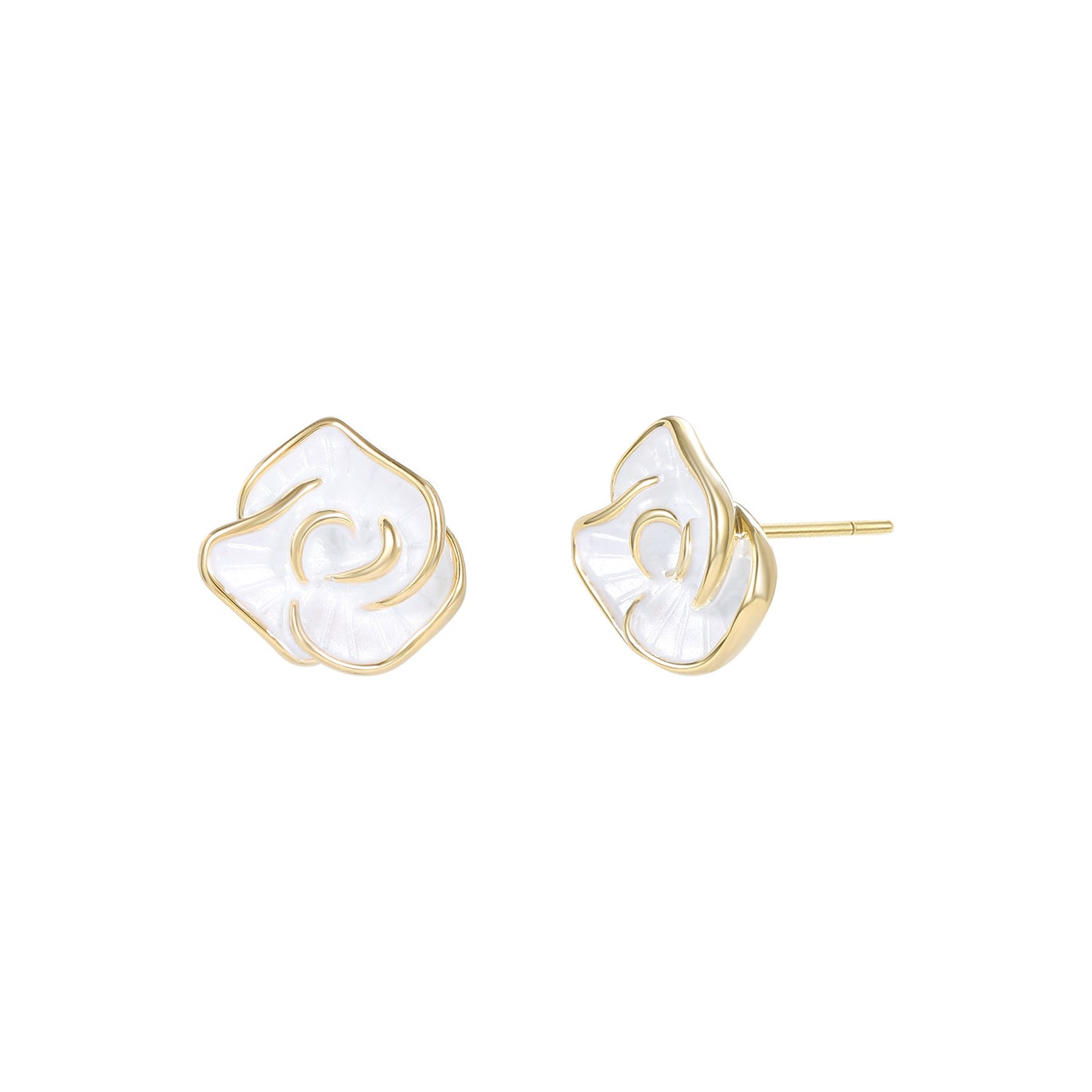 Mori Style Fresh Style Thin Coated White Flower Earrings 925 Sterling Silver Pin Elegant Light Luxury High-end Earrings for Women