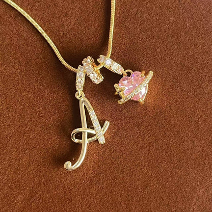 Dopamine Girl Cross-Border Independent Station Tk Popular 26 Letter Necklace Stainless Steel Chain 22K Real Gold Plated