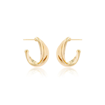 Simple Metal Earrings 925 Sterling Silver High-end Sense Niche Twist Fashion Earrings Light Luxury Niche Earrings Women's Silver Pin