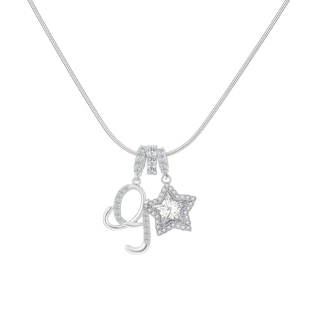 Dopamine Star Girl Cross-Border Independent Site Tk Hot-Selling 26-Letter Necklace Stainless Steel Chain 22K