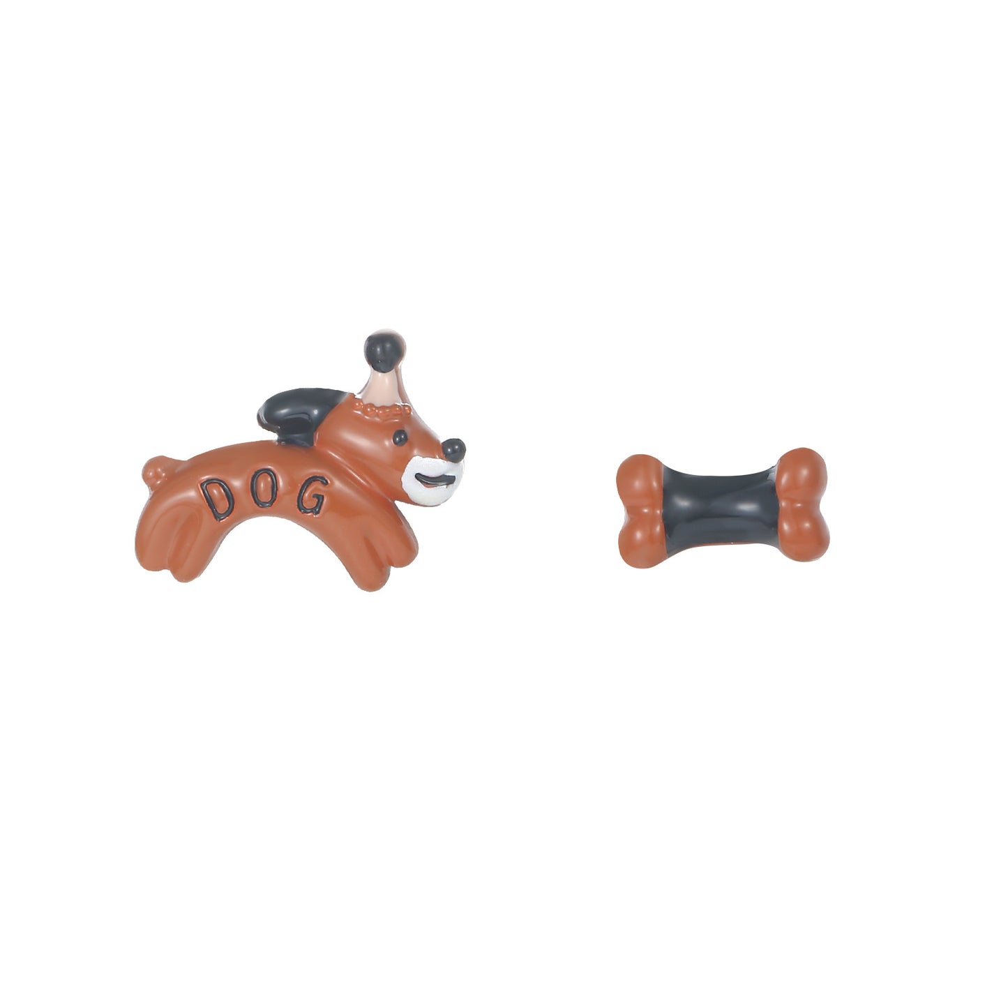 Small Cute brown Puppy Bone Earrings 925 Silver Needle Fashion Elegant Earrings Niche High-end Earrings for Women