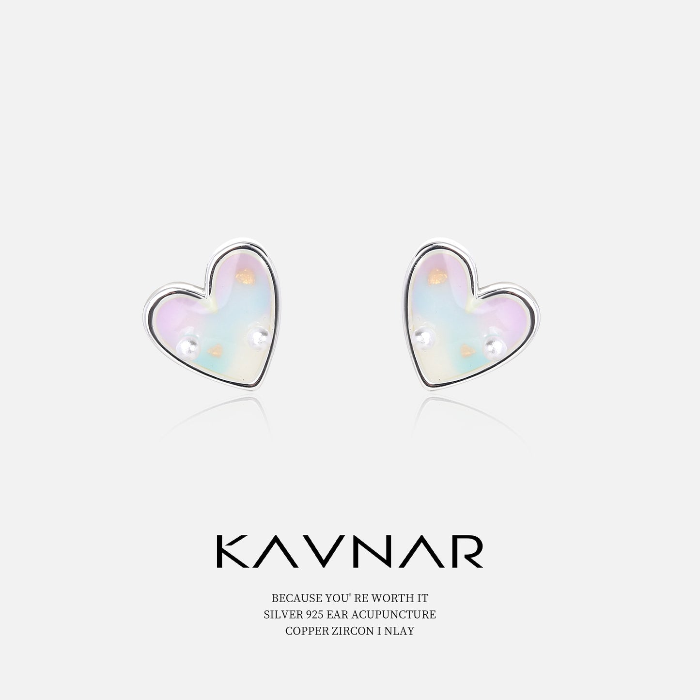 Forest Style Small Fresh Gradient Color Heart Earrings Fashionable Elegant Earrings 925 Sterling Silver Needle Earrings Accessible Luxury and High-End