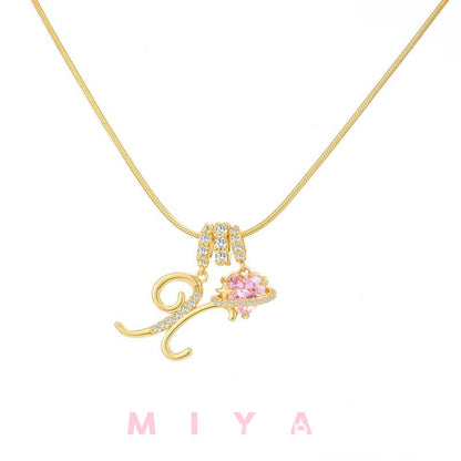 Dopamine Girl Cross-Border Independent Station Tk Popular 26 Letter Necklace Stainless Steel Chain 22K Real Gold Plated