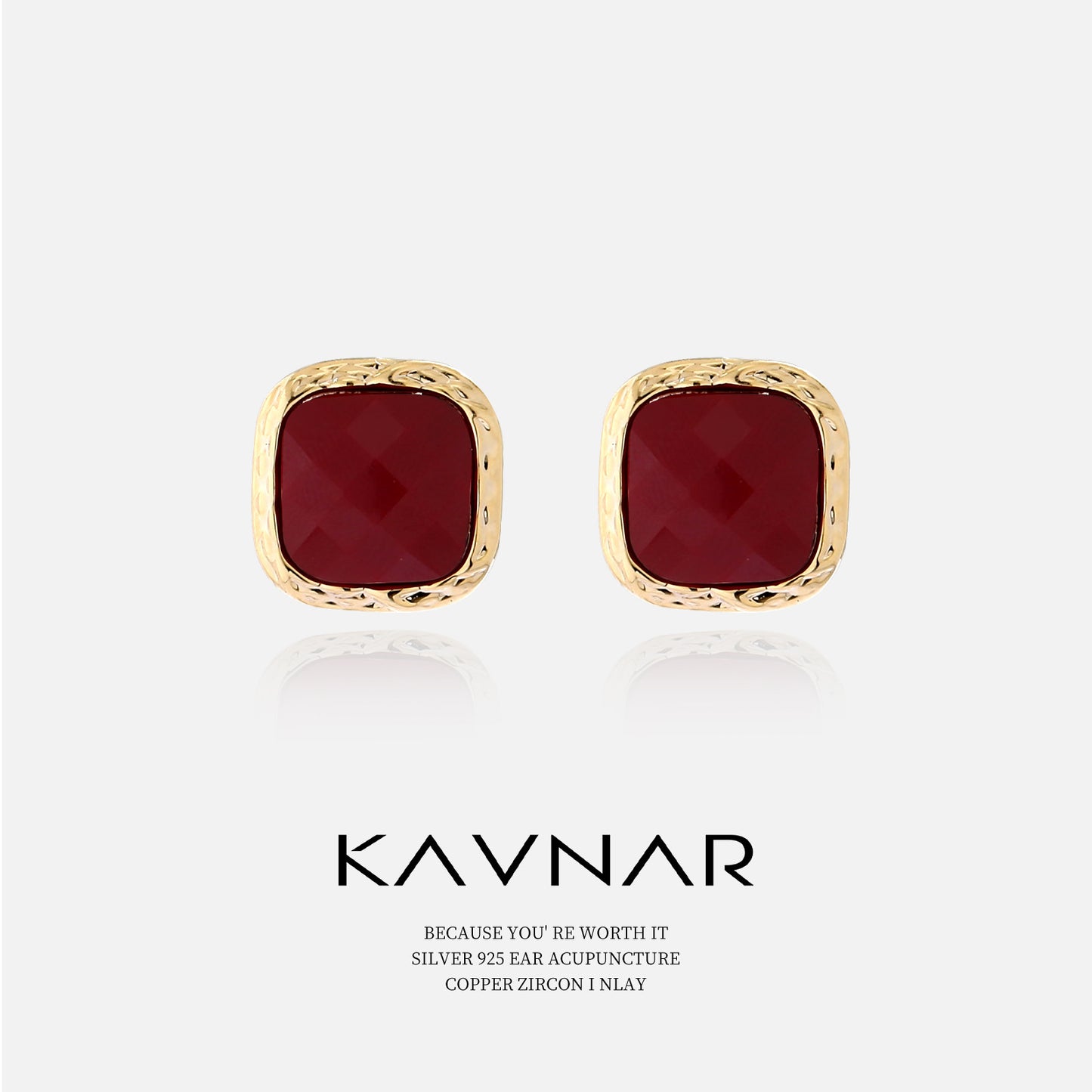 wine red Simple Artistic Sterling Silver Earrings Resin Fashion Earrings Niche High-end Jewelry Earrings 925 Silver Pin