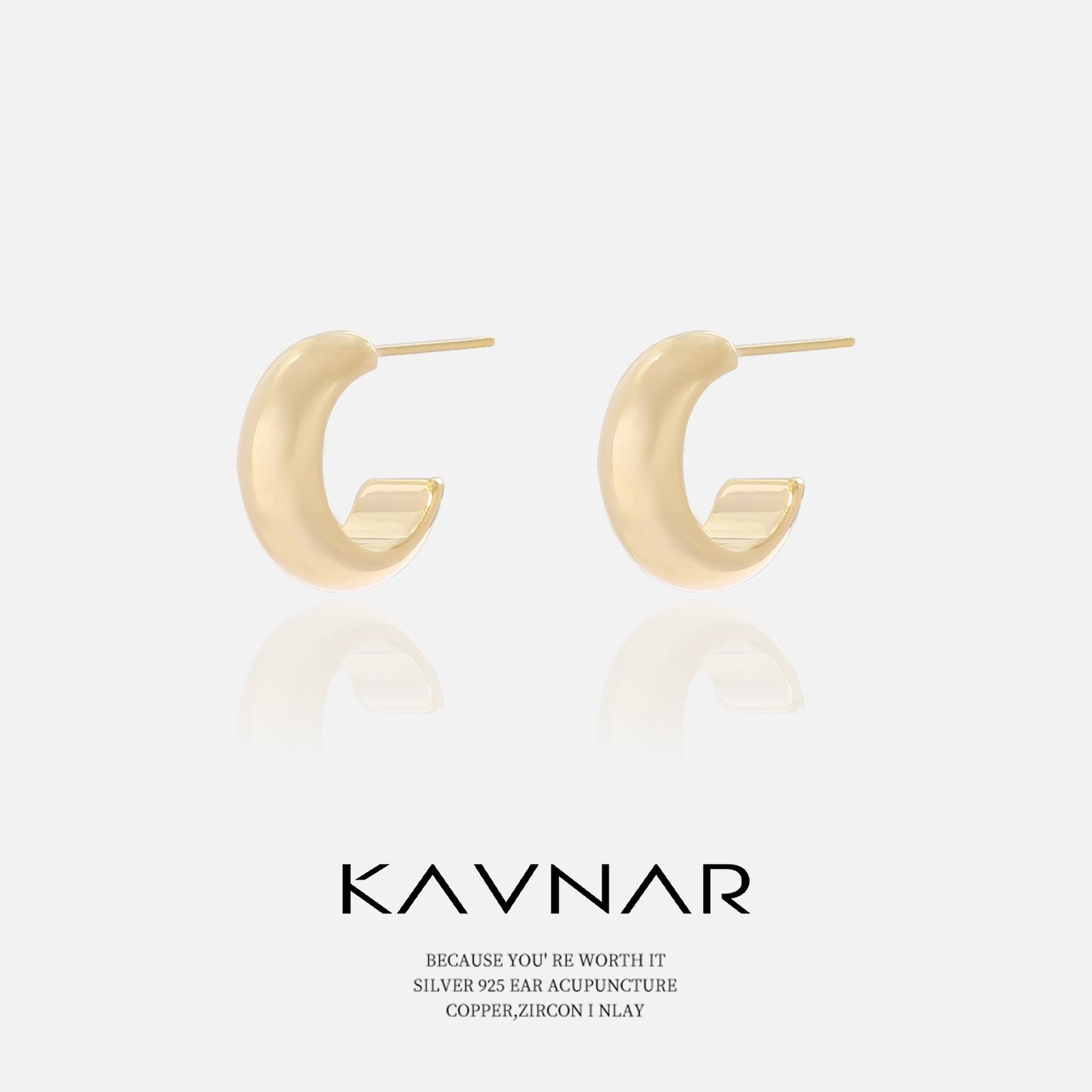 Simple Bright Face C European and American Ins Sterling Silver Earrings Women's Earrings Light Luxury High-end Summer S925 Silver Pin Earrings