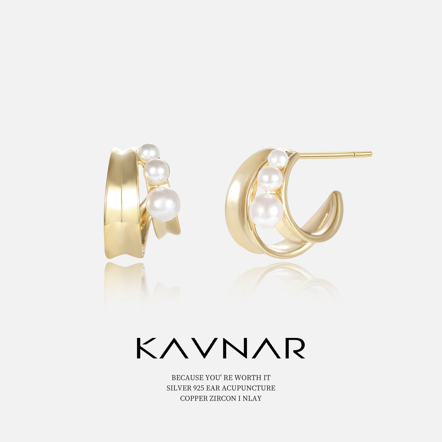 Simple and Exquisite C- ring Pearl Gentle Earrings 925 Silver Needle Fashion Elegant Earrings Niche High-end Earrings for Women