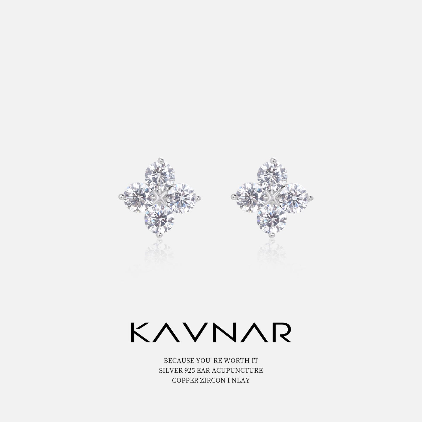 Minimalist Style Exquisite Four-Leaf Clover and Four-Pointed Star Zircon Earrings, Fashionable and Elegant Ear Accessories with 925 Silver Needles, High-End Feel