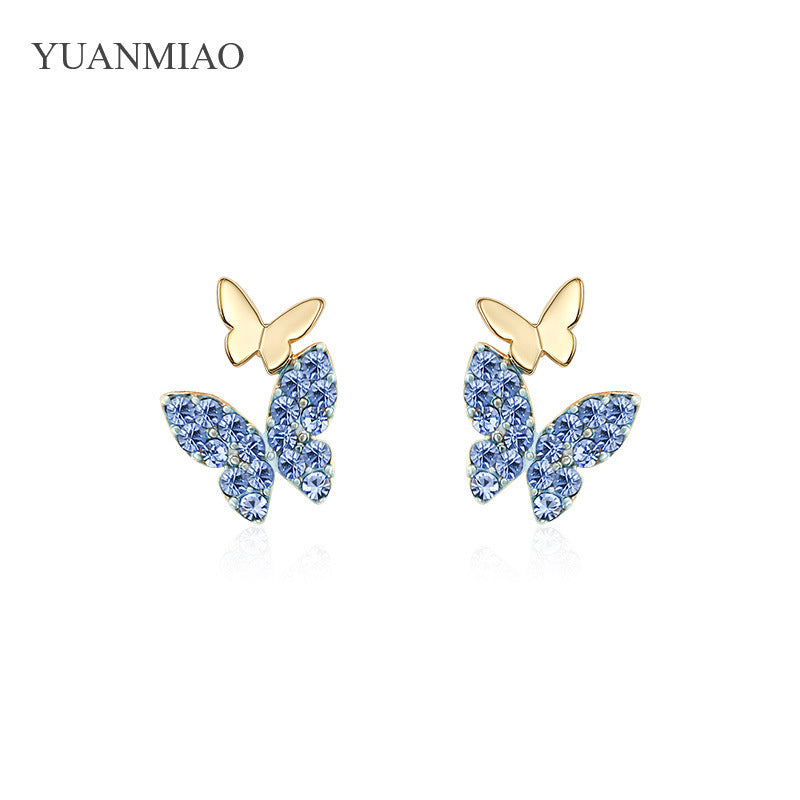 New Trendy Colorful Butterfly Earrings Summer Art Earrings Women's Small Simple Earrings Niche Design Versatile