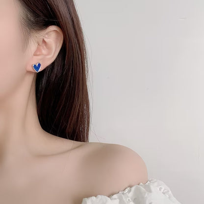Klein blue love earrings 925 sterling silver fashion commuter earrings niche high-end earrings female temperament summer