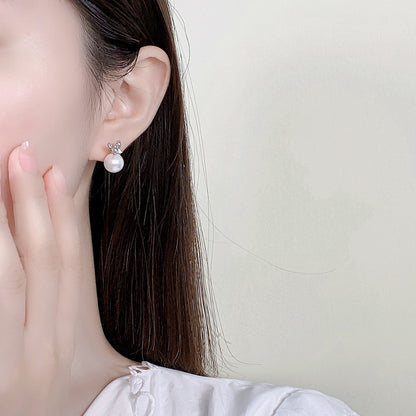 French Romantic Super Fairy Texture Butterfly Pearl Earrings Fashionable Elegant Earrings 925 Sterling Silver Needle Earrings High-End