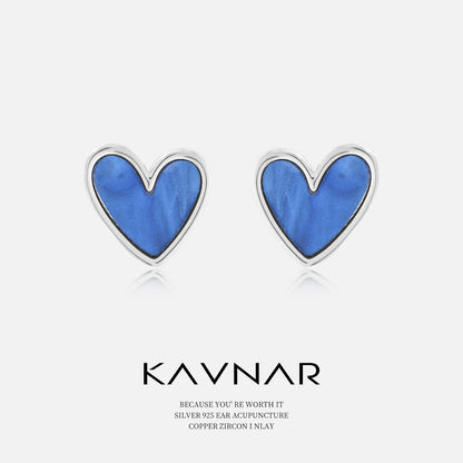Klein blue love earrings 925 sterling silver fashion commuter earrings niche high-end earrings female temperament summer