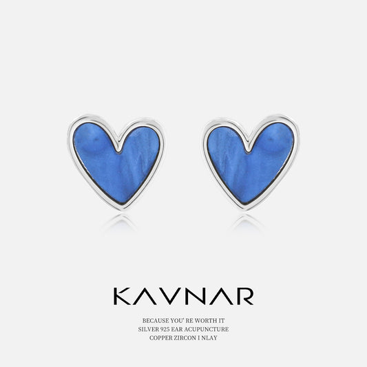 Klein blue love earrings 925 sterling silver fashion commuter earrings niche high-end earrings female temperament summer