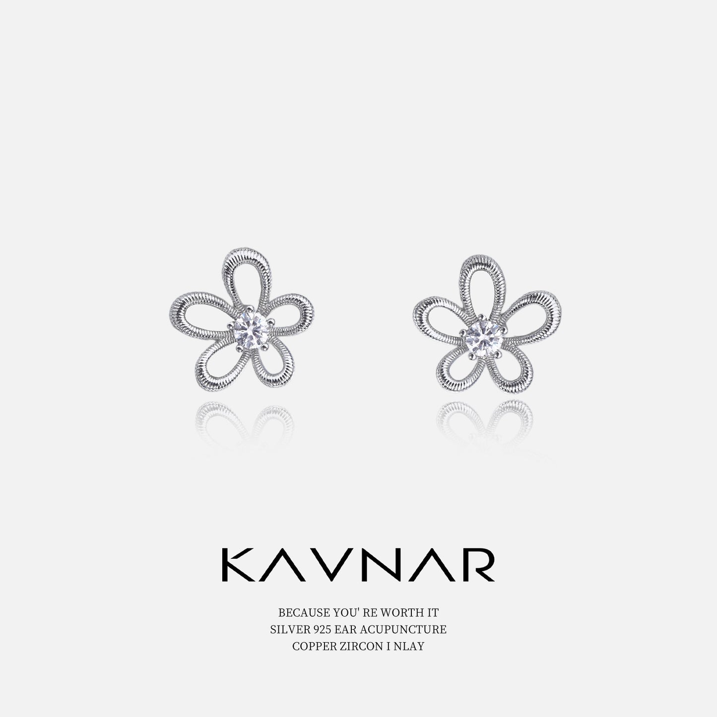Minimalist Hollow Asymmetrical Three-Dimensional Flower Stud Earrings Fashion Temperament Earrings 925 Sterling Silver Needle Earrings High-End Feel
