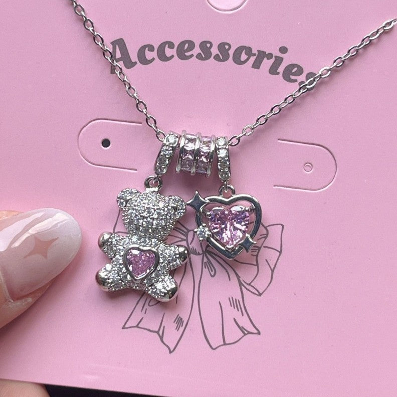 2025 New Hot-Selling Sweet Bear Necklace with High Color Retention, Super Cute and Super Shiny
