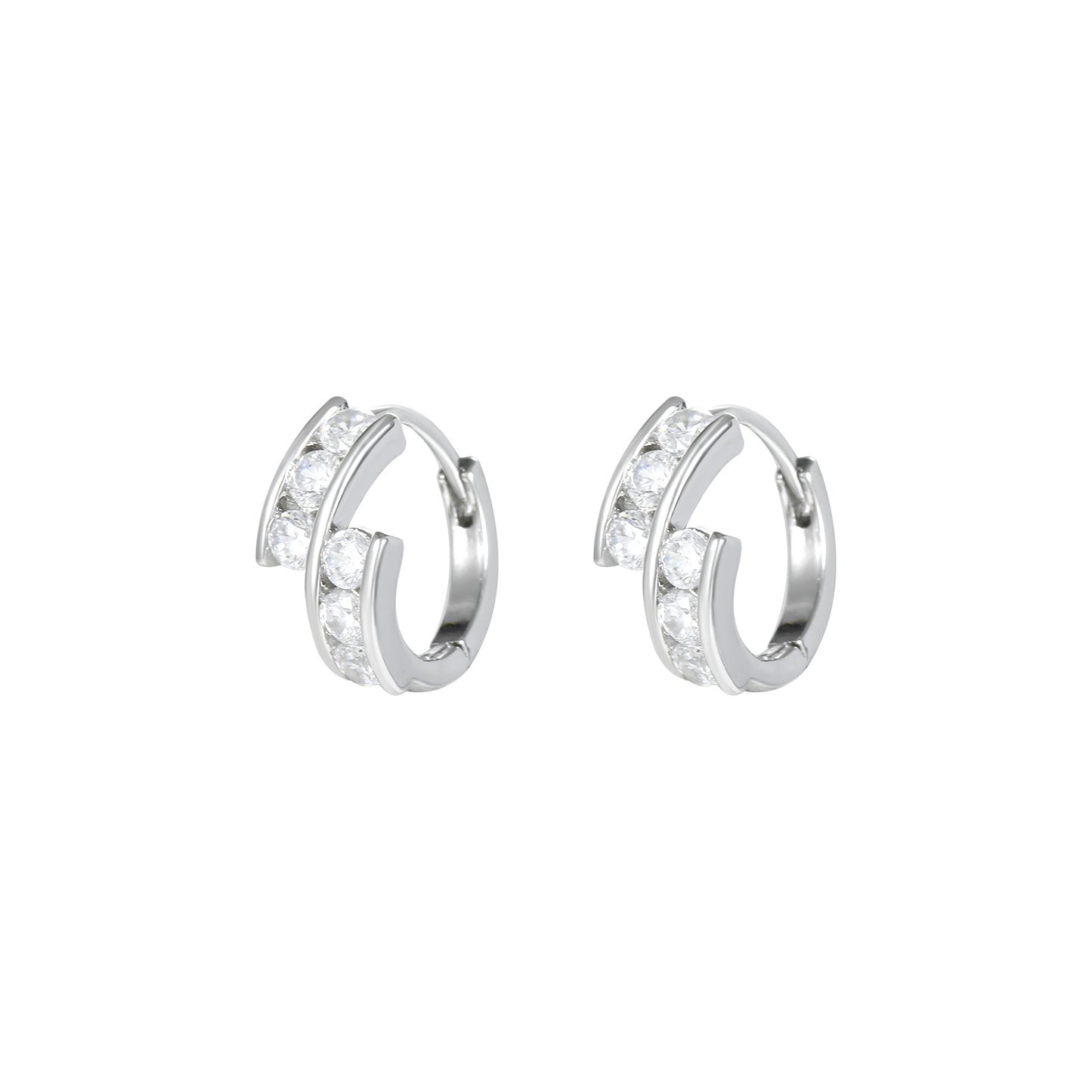 Small and exquisite simple round zircon earrings fashion OL earrings niche high-end sense ladies earrings temperament wholesale