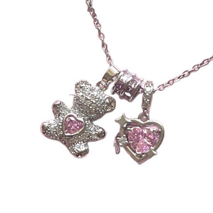 2025 New Hot-Selling Sweet Bear Necklace with High Color Retention, Super Cute and Super Shiny