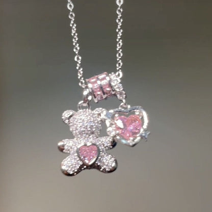 2025 New Hot-Selling Sweet Bear Necklace with High Color Retention, Super Cute and Super Shiny
