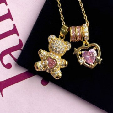 2025 New Hot-Selling Sweet Bear Necklace with High Color Retention, Super Cute and Super Shiny