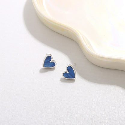 Klein blue love earrings 925 sterling silver fashion commuter earrings niche high-end earrings female temperament summer