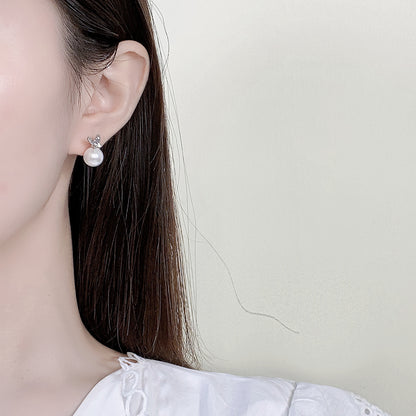 French Romantic Super Fairy Texture Butterfly Pearl Earrings Fashionable Elegant Earrings 925 Sterling Silver Needle Earrings High-End