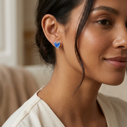 Klein blue love earrings 925 sterling silver fashion commuter earrings niche high-end earrings female temperament summer