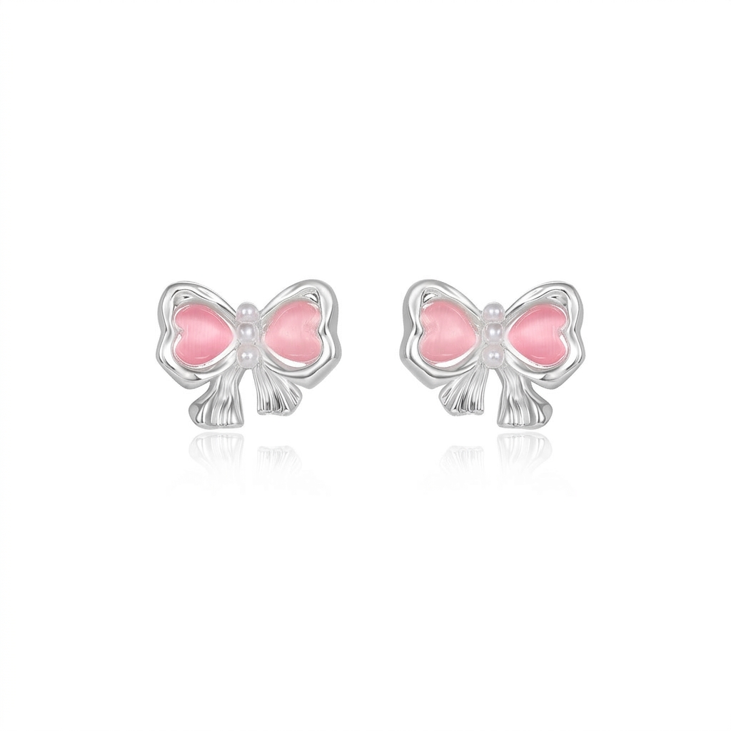 Gradient heart earrings on white background