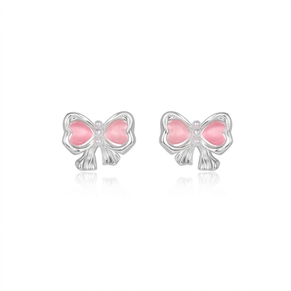 Gradient heart earrings on white background
