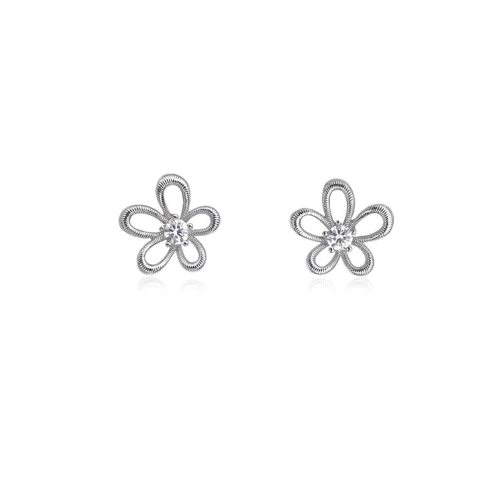Pink cat eye bow earrings on white background